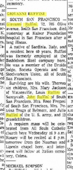Giovanni's obituary